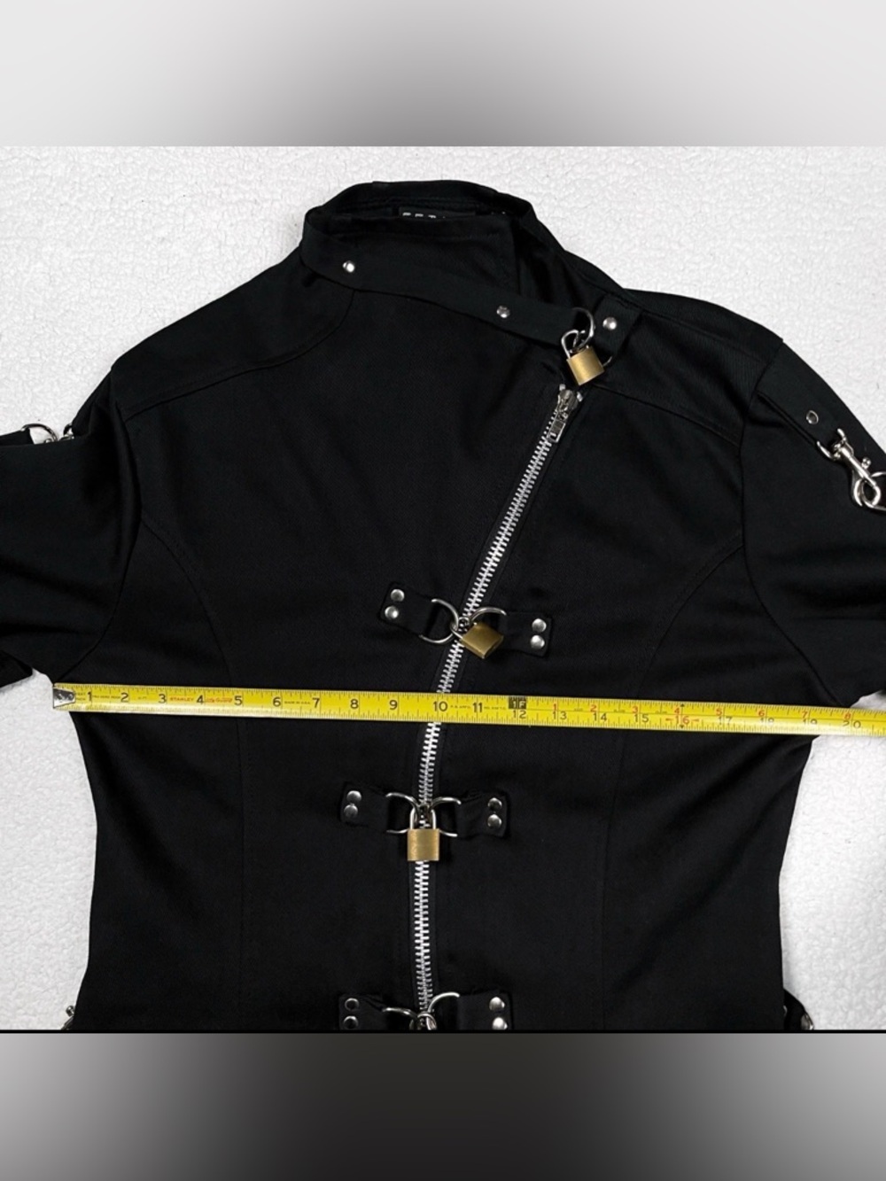 Lip Service Made in USA Fetish Straight Jacket Style Goth Punk Zip  M with key - Picture 2 of 9